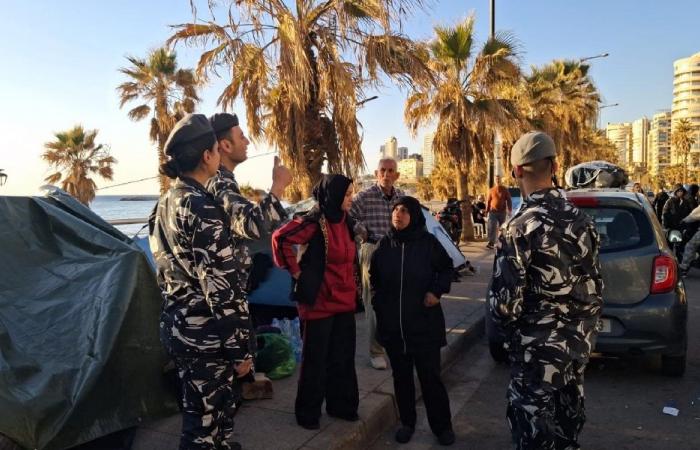 توضيحٌ من قوى الأمن بشأن النازحين على كورنيش الرملة البيضاء