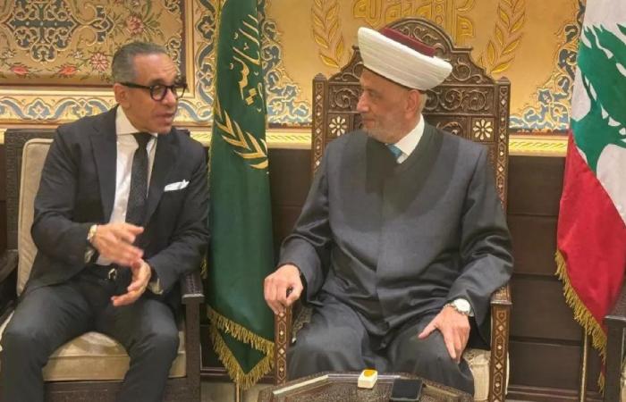 دريان والسفير المصري يؤكدان أهمية الحوار واستعادة الدولة سيادتها