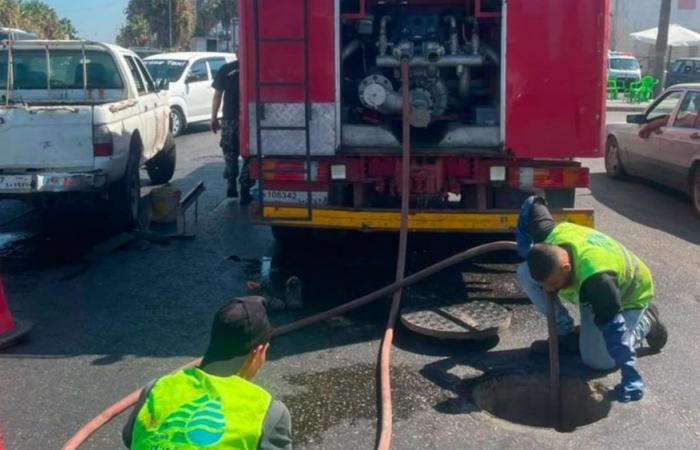 مياه الجنوب: تنظيف خط الصرف الصحي الرئيسي في صيدا