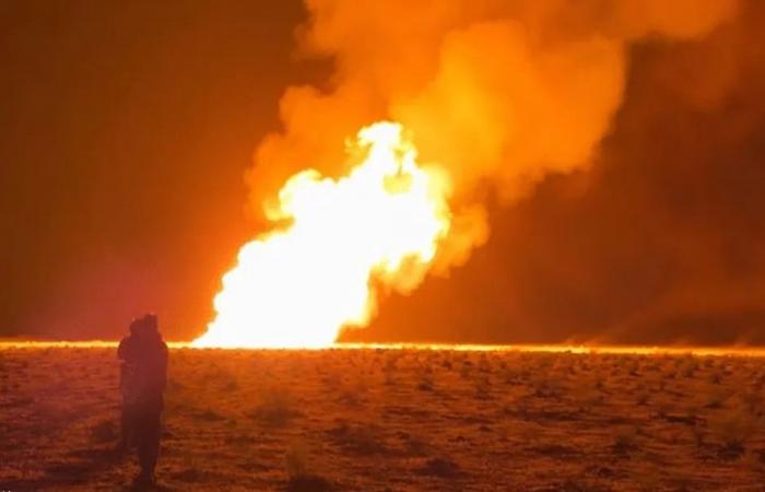 حريق بخط غاز في دير الزور جراء “عمل تخريبي”